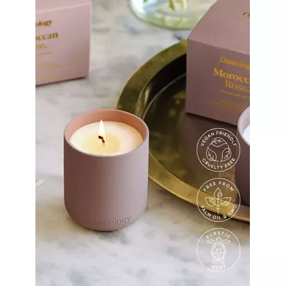 Osmology by Aery Moroccan Rose Scented Candle, 280g Purple | H11.50 x W9 x D9cm