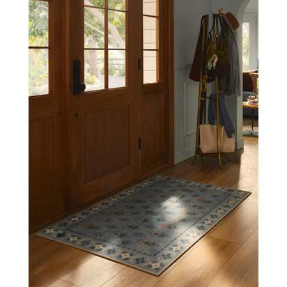 Ella Slate Blue Rug by Anthropologie - 75 x 305 cm - All-In-One Rug