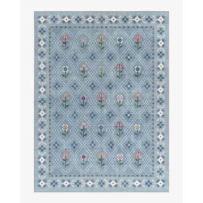 Ella Slate Blue Rug by Anthropologie - 245 x 305 cm - All-In-One Rug
