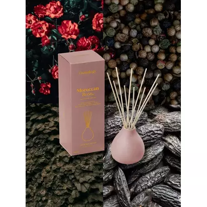 Osmology by Aery Moroccan Rose Reed Diffuser, 200ml Purple | H23 x W8.70 x D8.70cm
