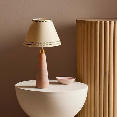 Smaller marmaron rechargeable table lamp in pink