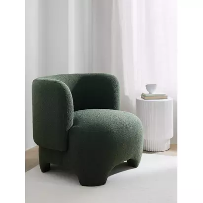 John Lewis Elephant Armchair, Green Boucle Green Boucle | H73 x W80.5 x D78.5cm