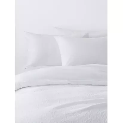John Lewis Sheringham Pure Cotton Floral Jacquard Duvet Cover Set, White White | H0.20 x W220 x D260cm