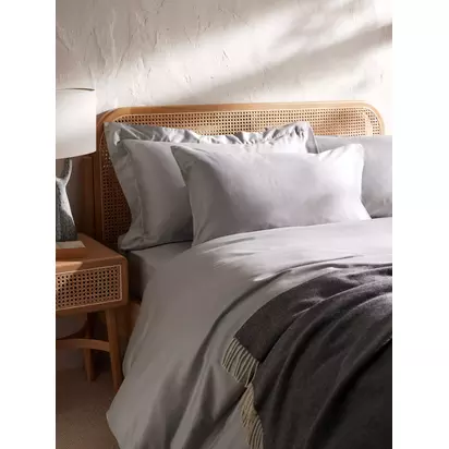 John Lewis Specialist Temperature Regulating Cotton 400 Thread Count Cotton Bedding Cool Grey | Standard Pillowcase