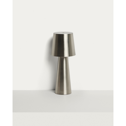 Arenys large table lamp in metal with a shiny silver finish
