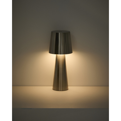 Arenys large table lamp in metal with a shiny silver finish