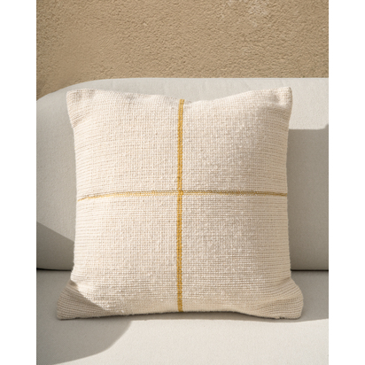 Atima yellow 100% PET jacquard cushion cover 45 x 45cm