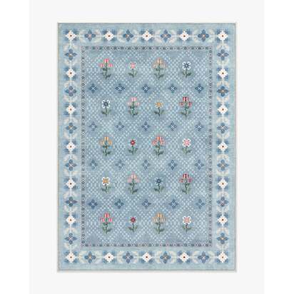 Ella Slate Blue Rug by Anthropologie - 90 x 150 cm - All-In-One Rug