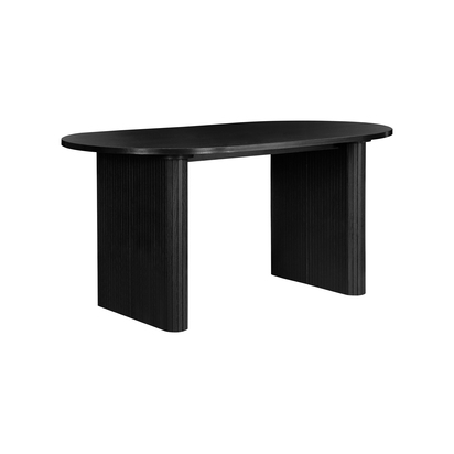Axel Oval Fluted Dining Table With 2 Chairs And Bench