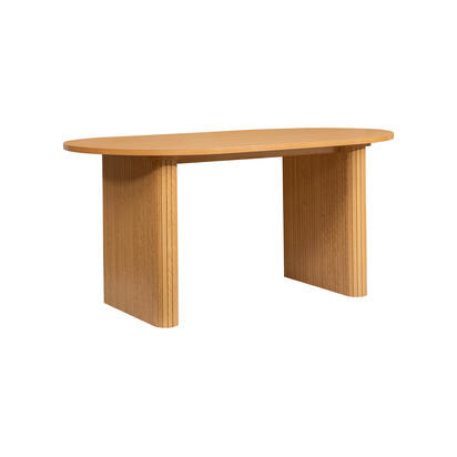 Axel Oval Fluted Dining Table With 2 Benches
