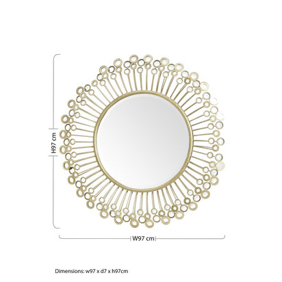 Cissell Mirrored Disc Detail Wall Mirror