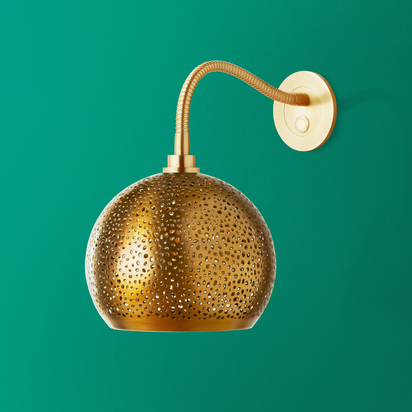 Phoebe flexible wall arm in antique brass