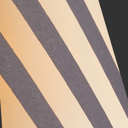 16cm empire shade in jet stripes hand painted card