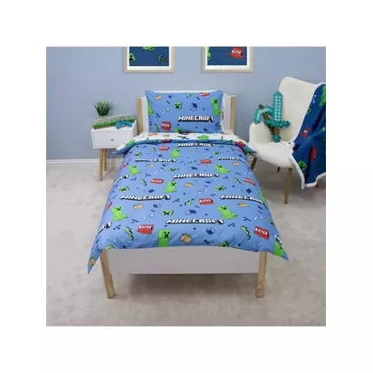 Minecraft Reversible Duvet Cover & Pillowcase Set, Single Multi | H200 x W135cm