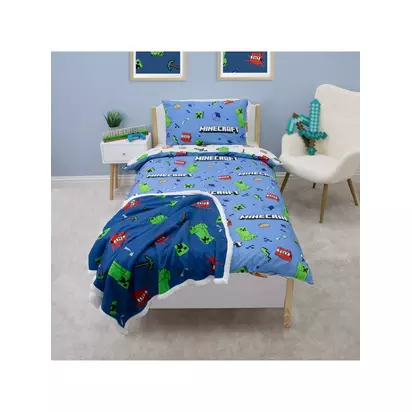 Minecraft Reversible Duvet Cover & Pillowcase Set, Single Multi | "Duvet Cover: 135cm x 200cm Pillowcase: 74cm x 48cm"