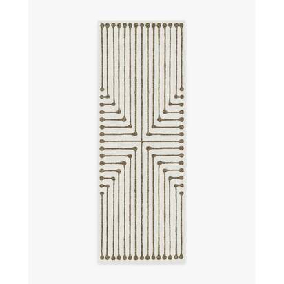 Inkdrop Camel & Ivory Flatwoven Rug by Jonathan Adler - 75 x 215 cm - Rug + Cushioned Pad System