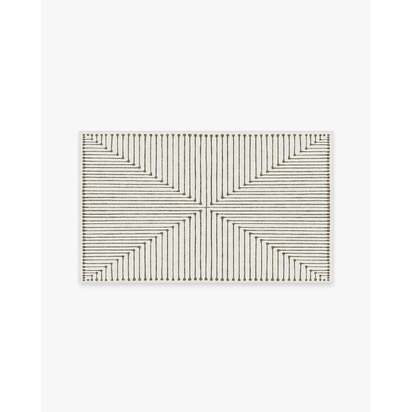 Inkdrop Camel & Ivory Flatwoven Rug by Jonathan Adler - 90 x 150 cm - Rug + Cushioned Pad System