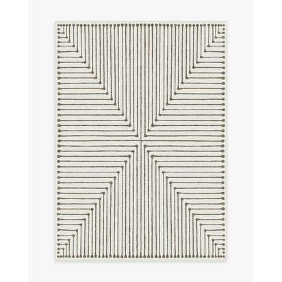 Inkdrop Camel & Ivory Flatwoven Rug by Jonathan Adler - 150 x 215 cm - Rug + Cushioned Pad System