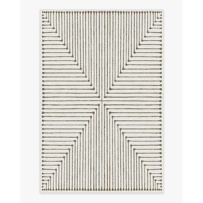 Inkdrop Camel & Ivory Flatwoven Rug by Jonathan Adler - 185 x 275 cm - Rug + Cushioned Pad System