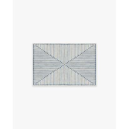 Inkdrop Slate Blue Flatwoven Rug by Jonathan Adler - 60 x 90 cm - Rug + Pad System