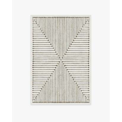 Inkdrop Camel & Ivory Flatwoven Rug by Jonathan Adler - 120 x 185 cm - Rug + Cushioned Pad System