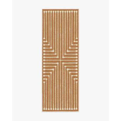 Inkdrop Copper Flatwoven Rug by Jonathan Adler - 75 x 215 cm - Rug + Pad System