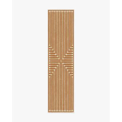 Inkdrop Copper Flatwoven Rug by Jonathan Adler - 75 x 305 cm - Rug + Pad System