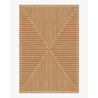 Inkdrop Copper Flatwoven Rug by Jonathan Adler - 185 x 275 cm - Rug + Pad System