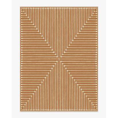 Inkdrop Copper Flatwoven Rug by Jonathan Adler - 275 x 365 cm - Rug + Cushioned Pad System