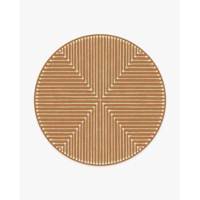 Inkdrop Copper Flatwoven Rug by Jonathan Adler - 245 Round cm - Rug + Cushioned Pad System