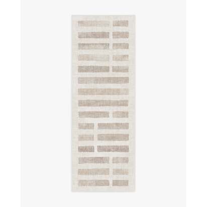Laine Ivory & Natural Flatwoven Rug - 75 x 215 cm - Rug + Pad System