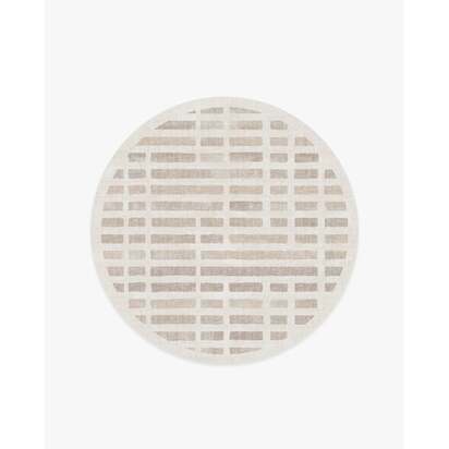 Laine Ivory & Natural Flatwoven Rug - 185 Round cm - Rug + Pad System