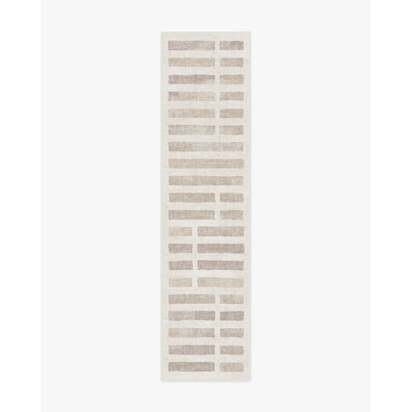 Laine Ivory & Natural Flatwoven Rug - 75 x 305 cm - Rug + Cushioned Pad System