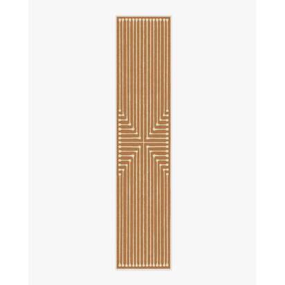 Inkdrop Copper Flatwoven Rug by Jonathan Adler - 75 x 365 cm - Rug + Pad System