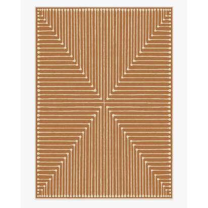 Inkdrop Copper Flatwoven Rug by Jonathan Adler - 305 x 425 cm - Rug + Pad System