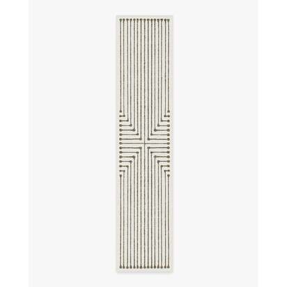 Inkdrop Camel & Ivory Flatwoven Rug by Jonathan Adler - 75 x 365 cm - Rug + Pad System