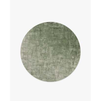 Impasto Sage Green Flatwoven Rug - 185 Round cm - Rug + Pad System