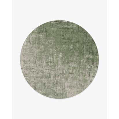 Impasto Sage Green Flatwoven Rug - 245 Round cm - Rug + Pad System