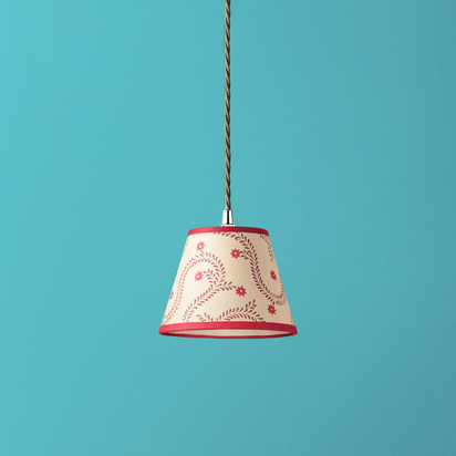 18cm pendant shade in wine and crimson hand blocked 'Wiggly Stars' by Ellen Merchant