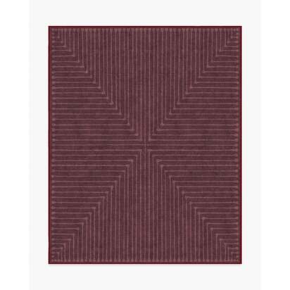 Inkdrop Burgundy Flatwoven Rug by Jonathan Adler - 75 x 215 cm - Rug + Cushioned Pad System