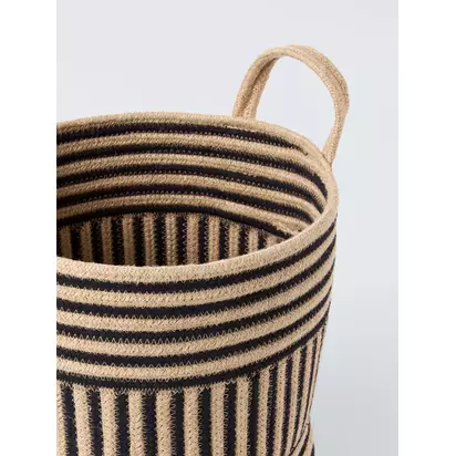 John Lewis Two-Tone Storage Baskets, Set of 2, Black Multi Black Multi | L:D35xH35cm S:D30xH30cm