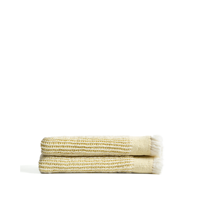Lideba yellow striped cotton blanket 100 x 170cm