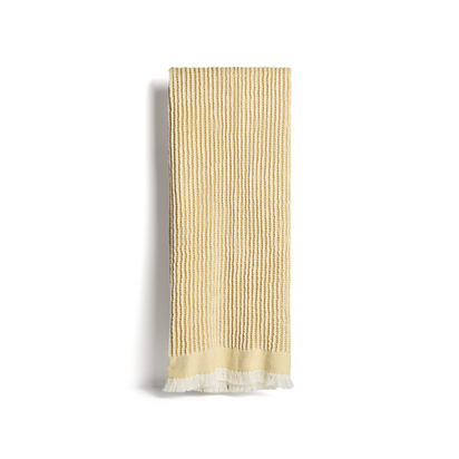 Lideba yellow striped cotton blanket 100 x 170cm