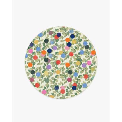 Botanical Whimsy Dots Neutral Flatwoven Rug - 185 Round cm - Rug + Cushioned Pad System