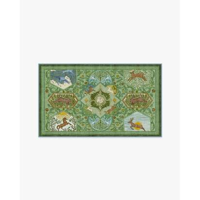 Woodland Wanderer Green Flatwoven Rug - 90 x 150 cm - Rug + Pad System