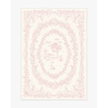Bashful Bunny Toile Pink Flatwoven Rug - 150 x 215 cm - Rug + Pad System