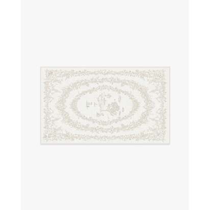 Bashful Bunny Toile Ivory Flatwoven Rug - 90 x 150 cm - Rug + Cushioned Pad System