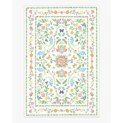 Springtime Lullaby Ivory Multicolour Flatwoven Rug - 90 x 150 cm - Rug + Cushioned Pad System