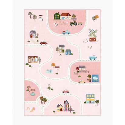 About Town Pink Flatwoven Rug - 150 x 215 cm - Rug + Cushioned Pad System