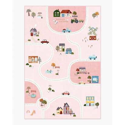 About Town Pink Flatwoven Rug - 185 x 275 cm - Rug + Cushioned Pad System